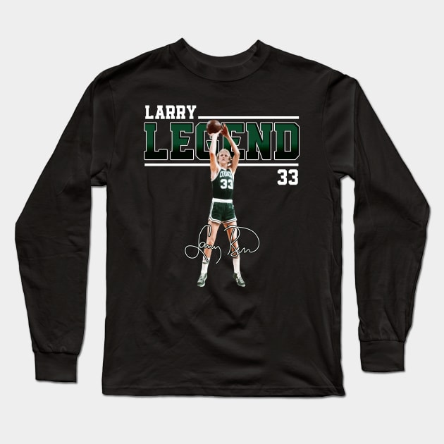 Larry Bird Legend Air Bird Basketball Signature Vintage Retro 80s 90s Bootleg Rap Style Long Sleeve T-Shirt by CarDE